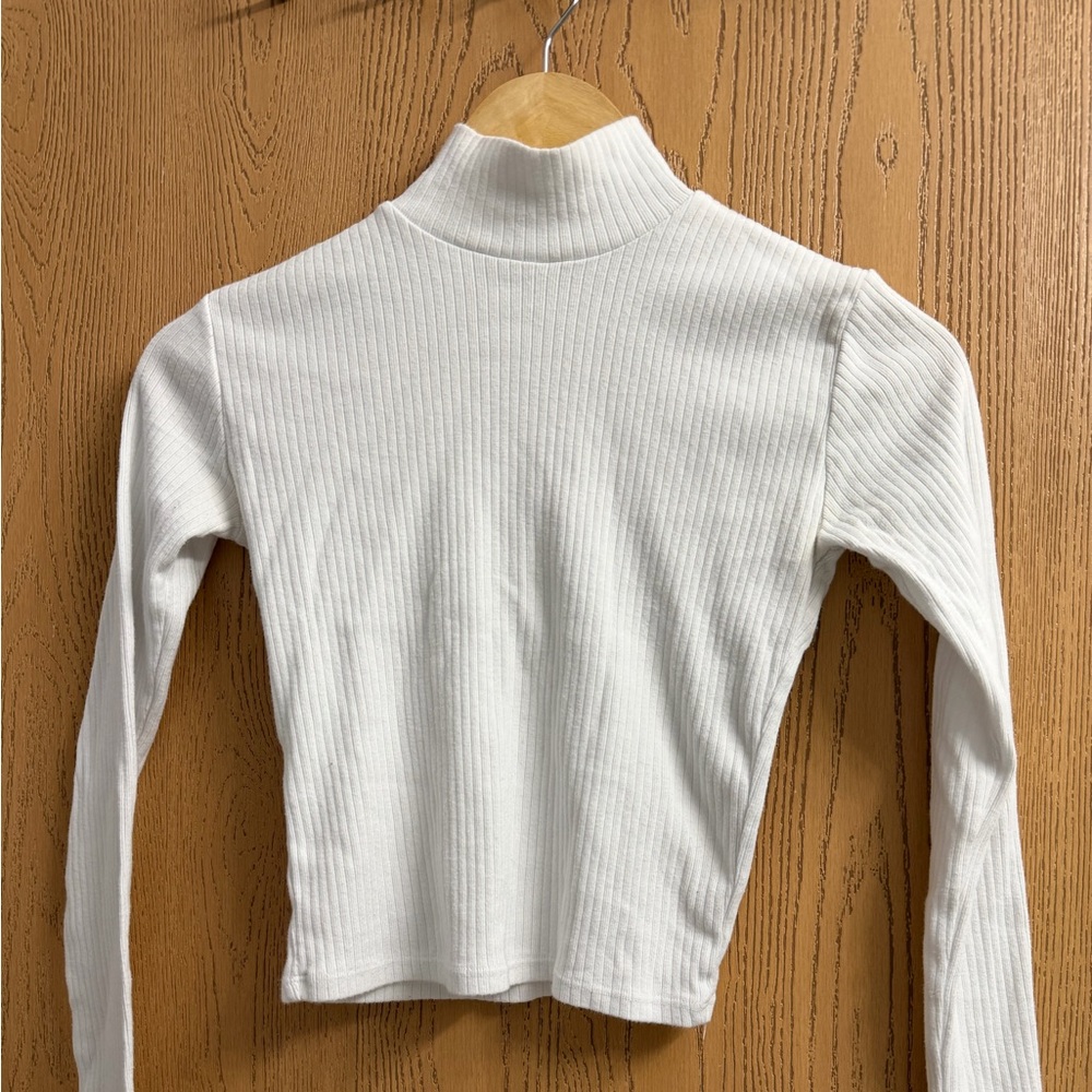 Brandy Melville Cream Knit Turtleneck cropped